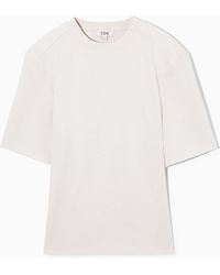 COS - Power-shoulder Waisted T-shirt - Lyst