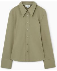 COS - EXAGGERATED-COLLAR Jersey Shirt - Lyst