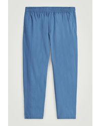 COS - Elasticated Cotton Regular-Fit Tapered Trousers - Lyst