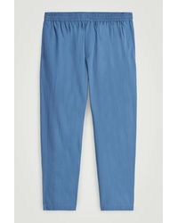 COS - Elasticated Cotton Regular-Fit Tapered Trousers - Lyst