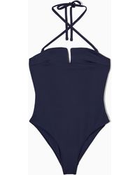 COS - Halterneck Bandeau Swimsuit - Lyst
