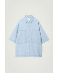 COS - Oversized Short-sleeved Denim Shirt - Lyst