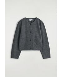 COS - Boiled Merino Wool Cardigan - Lyst