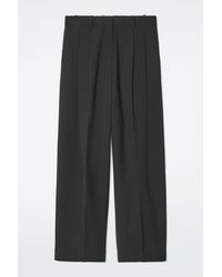 COS - Relaxed Twill Wide-leg Trousers - Lyst