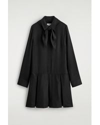 COS - Scarf-Detail Dropped-Waist Mini Dress - Lyst