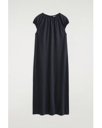 COS - Gathered Satin Midi Dress - Lyst