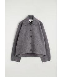 COS - Sculpted Merino Wool Short Jacket - Lyst