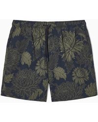 COS - Floral-print Nylon Swim Shorts - Lyst