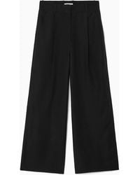 COS - Relaxed Linen-blend Wide-leg Pants - Lyst