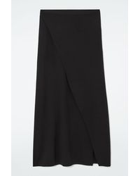 COS - Jersey Wrap Midi Skirt - Lyst