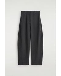 COS - Wool-Blend Barrel-Leg Trousers - Lyst