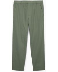 COS - Elasticated Tapered Twill Pants - Lyst