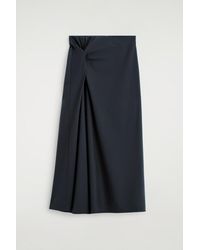 COS - Twist-Detail Jersey Midi Skirt - Lyst