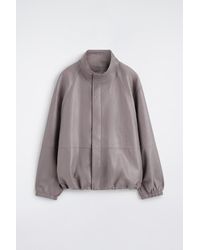 COS - Leather Blouson Jacket - Lyst