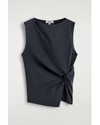 COS - Twist-Detail Jersey Top - Lyst