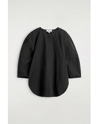 COS - Sculptural Pima Cotton-Poplin Blouse - Lyst