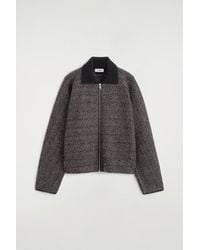 COS - Sculpted Wool-Herringbone Zip-Up Jacket - Lyst