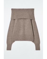 COS - Off-The-Shoulder Merino Wool Jumper - Lyst
