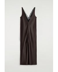 COS - Lace-Trimmed Satin Slip Dress - Lyst