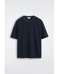 COS - Contrast-Tipped Silk-Cotton T-Shirt - Lyst