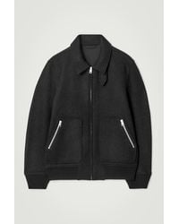 COS - Boiled Merino Wool Aviator Jacket - Lyst
