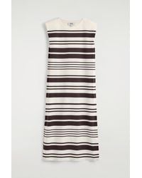 COS - Folded-Shoulder Cotton-Jersey Midi Dress - Lyst