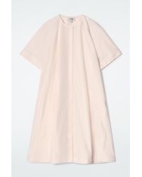 COS - Midikleid Aus Baumwolle Mit Raglanärmeln - Lyst