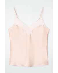 COS - Sheer-Panel Silk Cami Top - Lyst