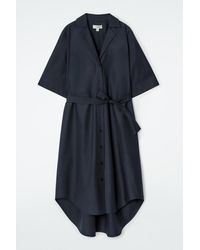 COS - Belted Short-Sleeved Midi Shirt Dress - Lyst