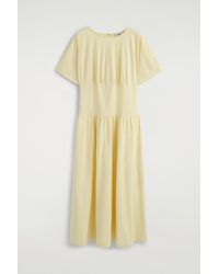 COS - Waisted Cotton Midi Dress - Lyst