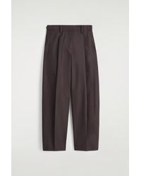COS - Pleated Cotton Barrel-Leg Trousers - Lyst