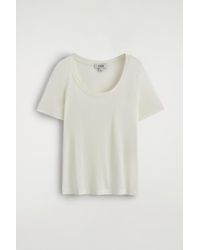COS - Slim Silk T-Shirt - Lyst
