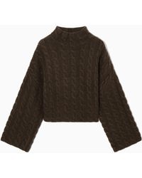 COS - Cable-knit Turtleneck Sweater - Lyst