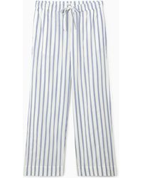 COS - Striped Poplin Pajama Pants - Lyst
