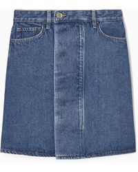 COS - Denim Mini Wrap Skirt - Lyst