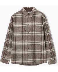 COS - Karierte Hemdjacke Aus Wollflanell - Lyst