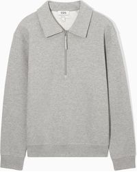 COS - Collared Half-zip Sweatshirt - Lyst