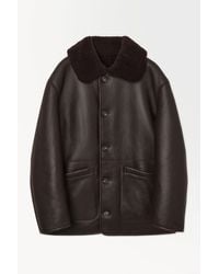 COS - The Reversible Shearling Aviator Jacket - Lyst