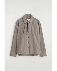 COS - Checked Scarf-Detail Shirt - Lyst