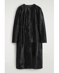 COS - Pony Hair-Effect Leather Long Coat - Lyst