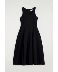COS - Sculpted Cotton Midi Dress - Lyst