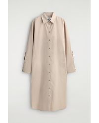 COS - Curved-Sleeve Cotton Midi Shirt Dress - Lyst