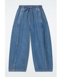 COS - Barrel-leg Denim Drawstring Pants - Lyst