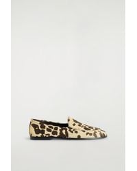COS - Animal-Print Pony-Hair Effect Leather Loafers - Lyst
