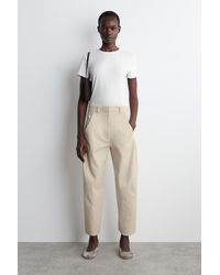 COS - Barrel-Leg Cotton Trousers - Lyst