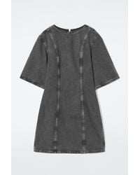 COS - Paneled Denim Mini Dress - Lyst