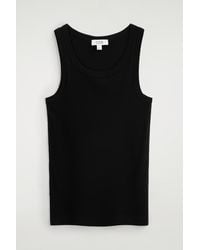 COS - Ribbed Cotton Tank Top - Lyst