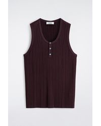 COS - Silk-Cotton Henley Tank Top - Lyst