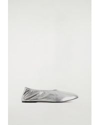 COS - Minimal Leather Ballet Flats - Lyst