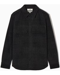 COS - Checked Recycled Wool Overshirt - Lyst
